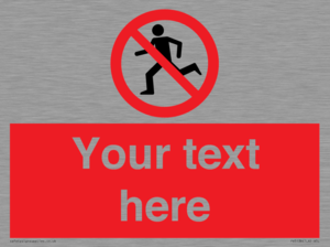 Custom No Running Sign